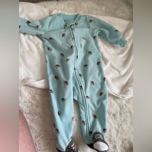 Carter's Light Blue Baby Onesie with Fun Print